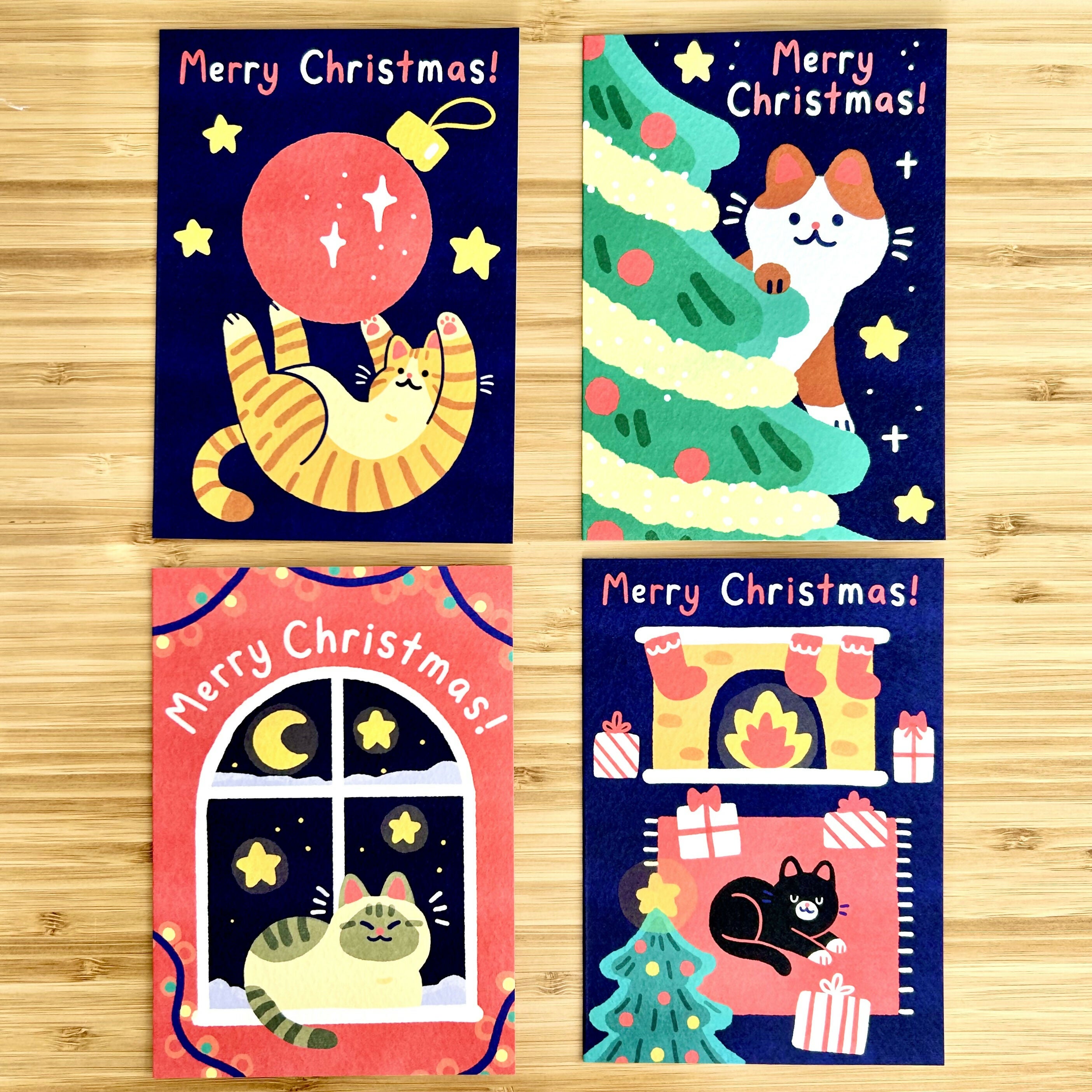 Cat Christmas Card Pack