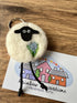 Felted Sheep with Flower Keyring