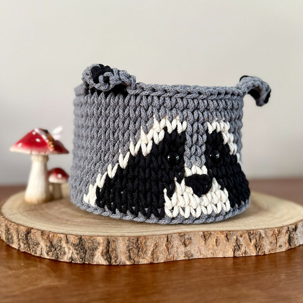 Crochet Raccoon Basket