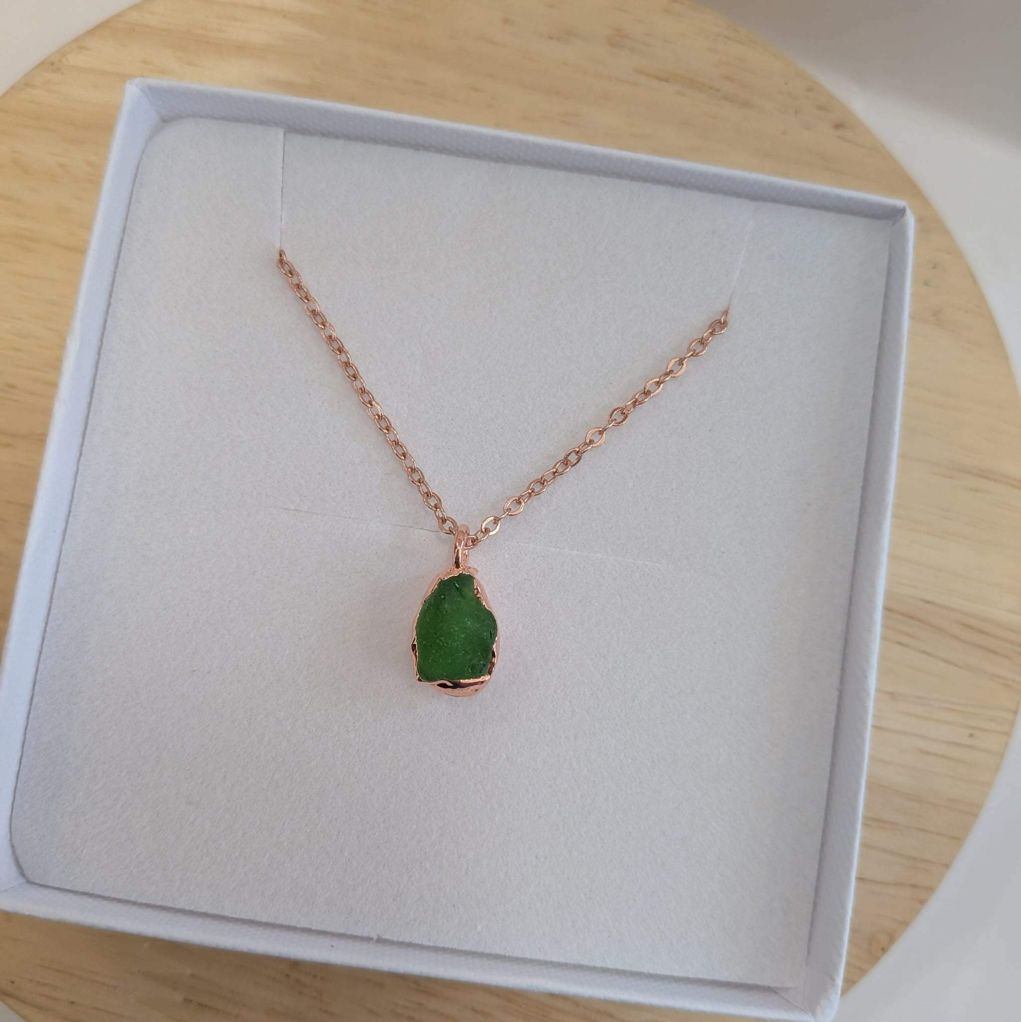 Seaglass Green Drop Necklace