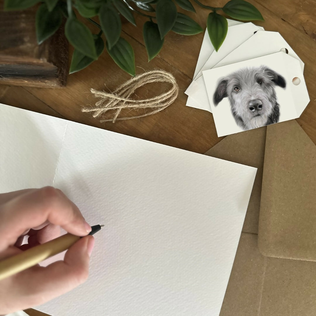 Irish Wolfhound Gift Tags – Set of 4 Tags – Dog Lover Gift – Large Breed Illustration – Handmade