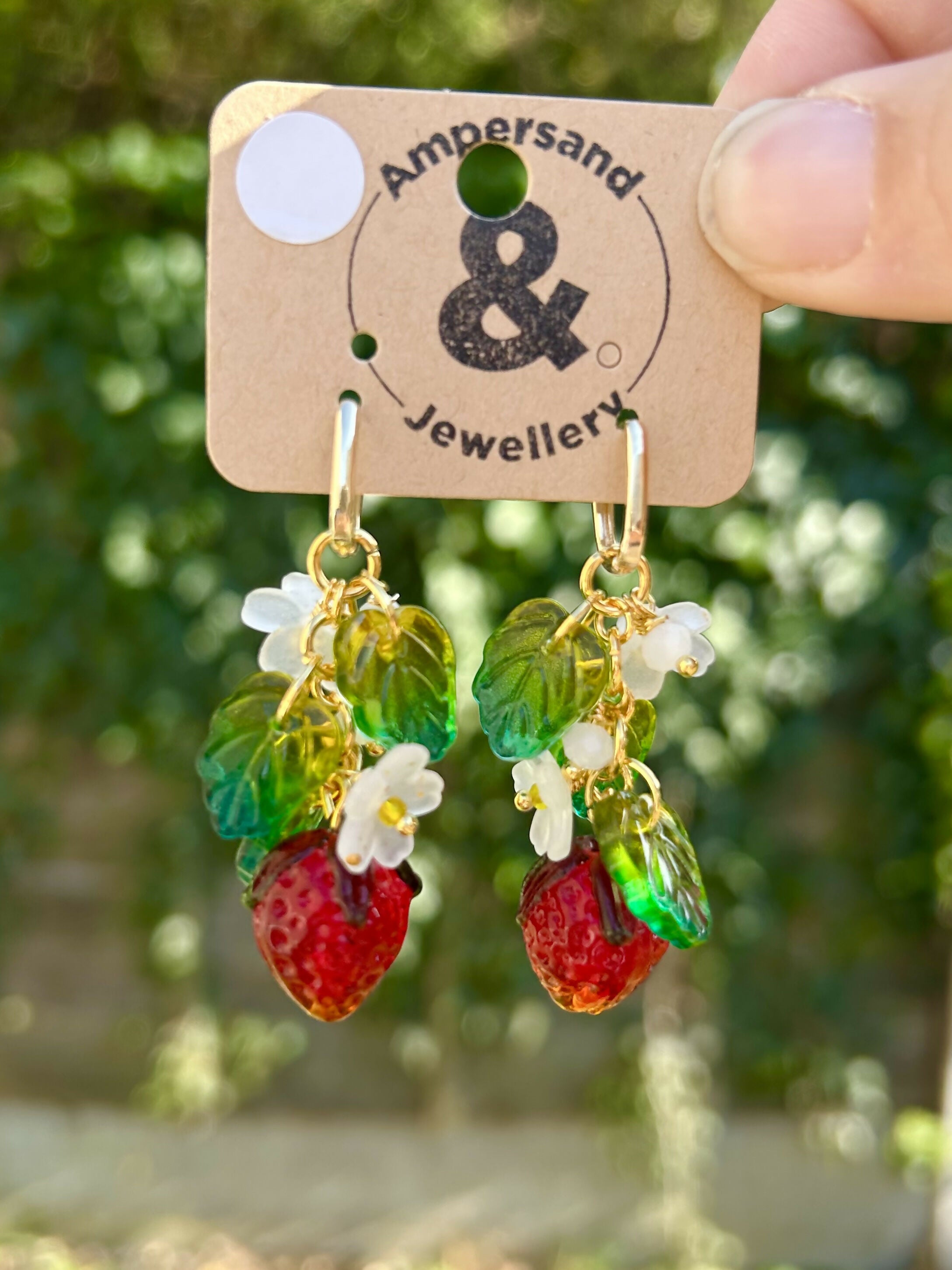 Berry Bramble Drop Hoop Earrings