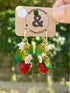 Berry Bramble Drop Hoop Earrings