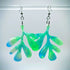 HANDMADE RESIN EARRINGS IN FUN, BOLD LEAF DESIGN.