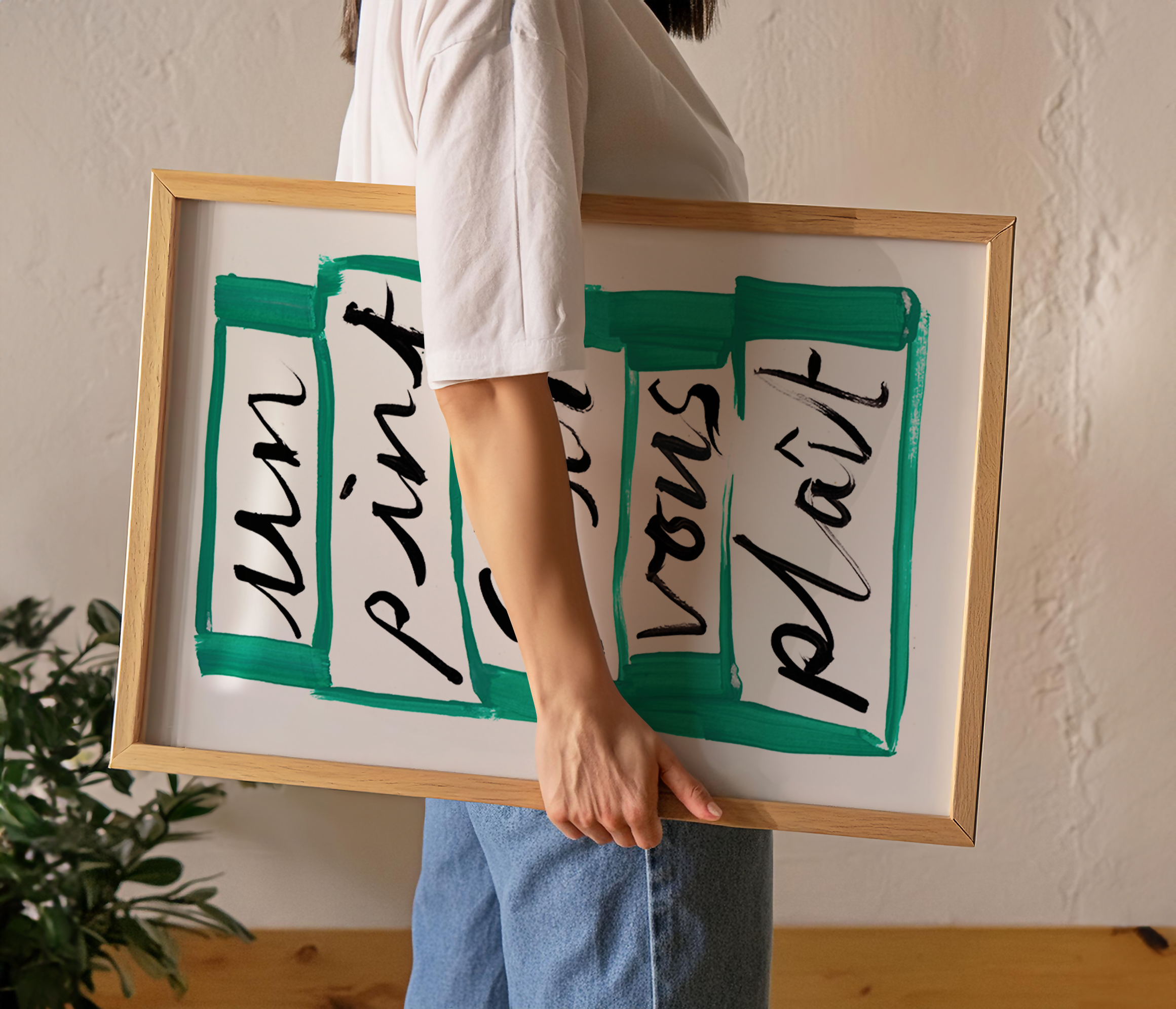 'Un Pint S'il Vous Plait' Hand Painted Art Print