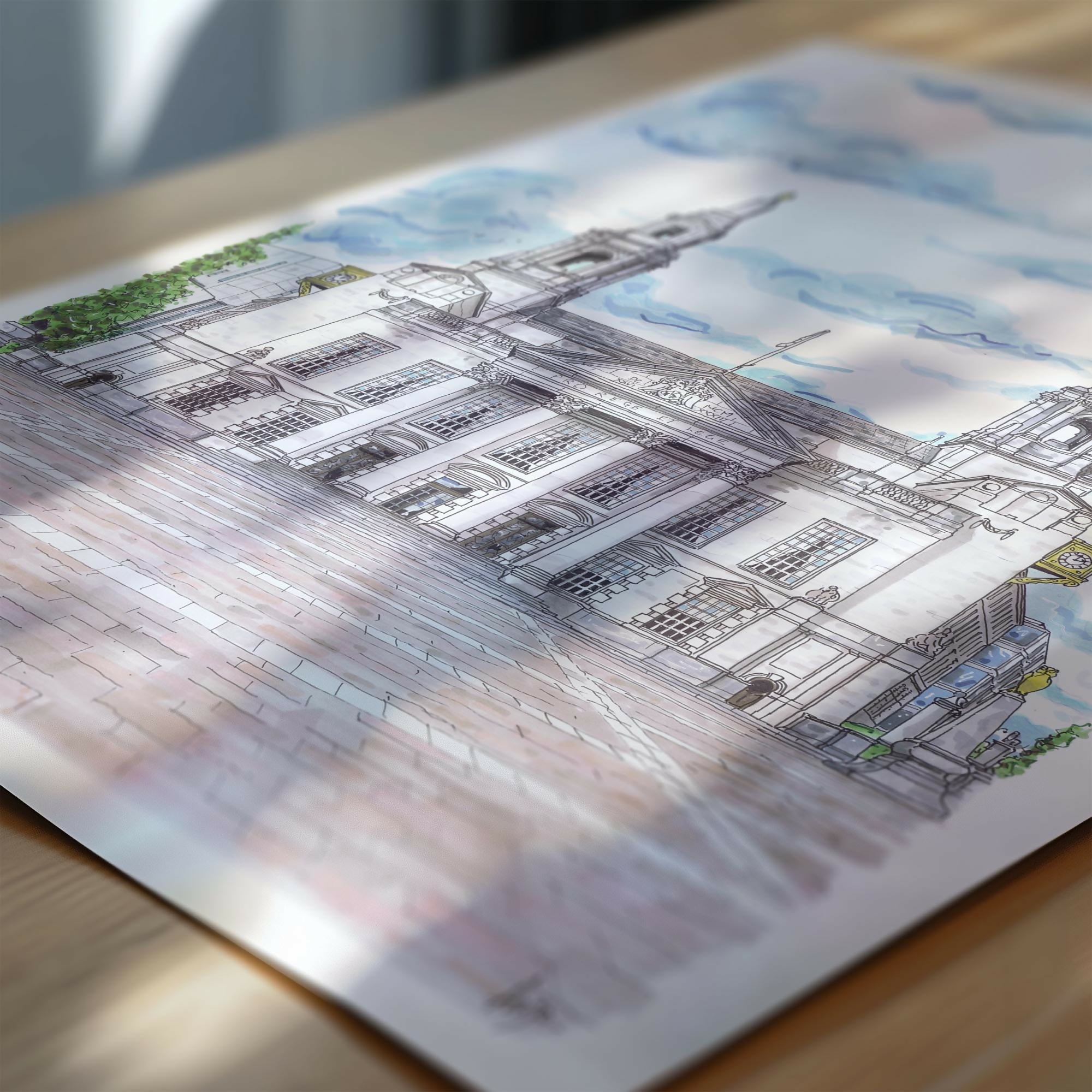 LEEDS CIVIC HALL PRINT