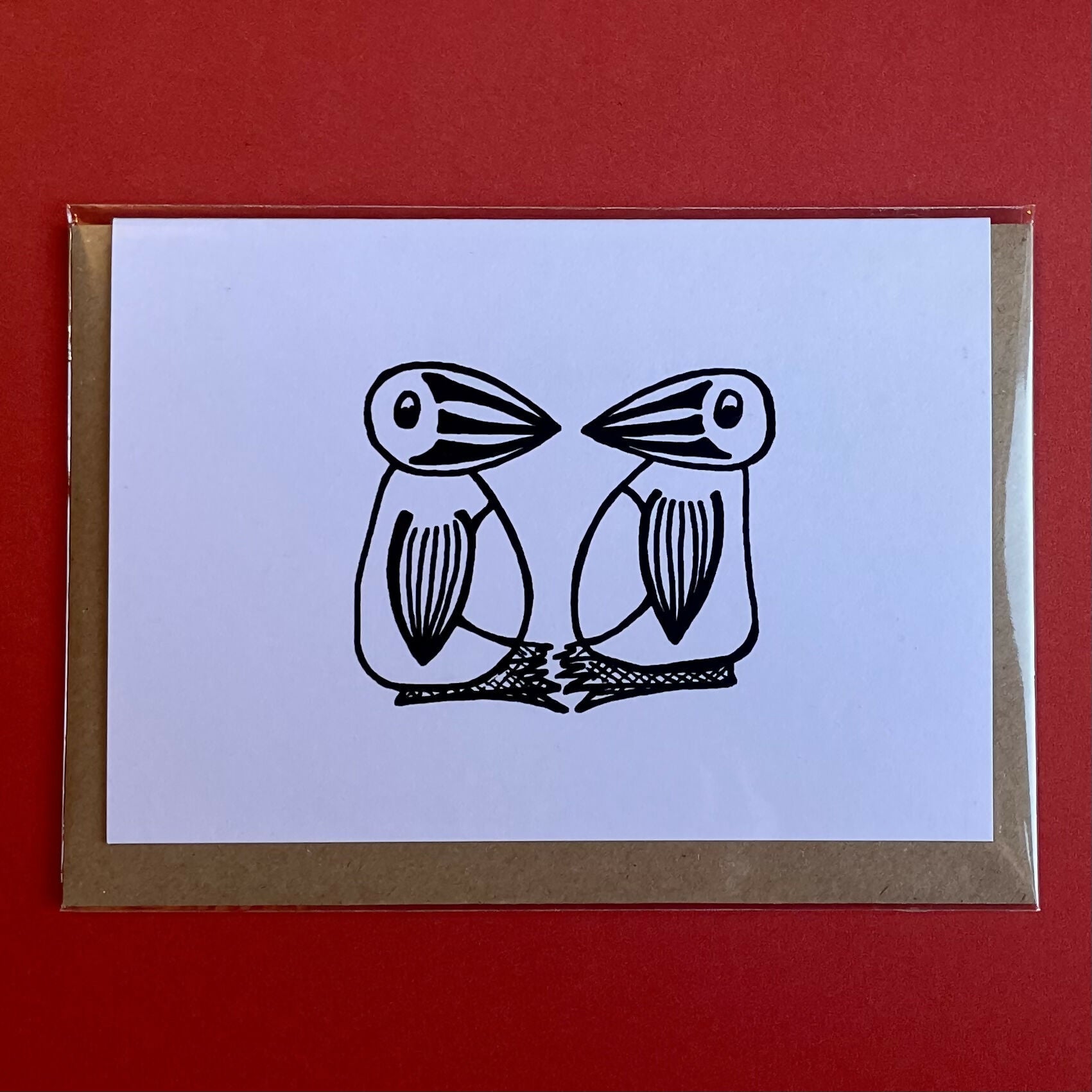 Two Birds Card – Pen And Ink Design