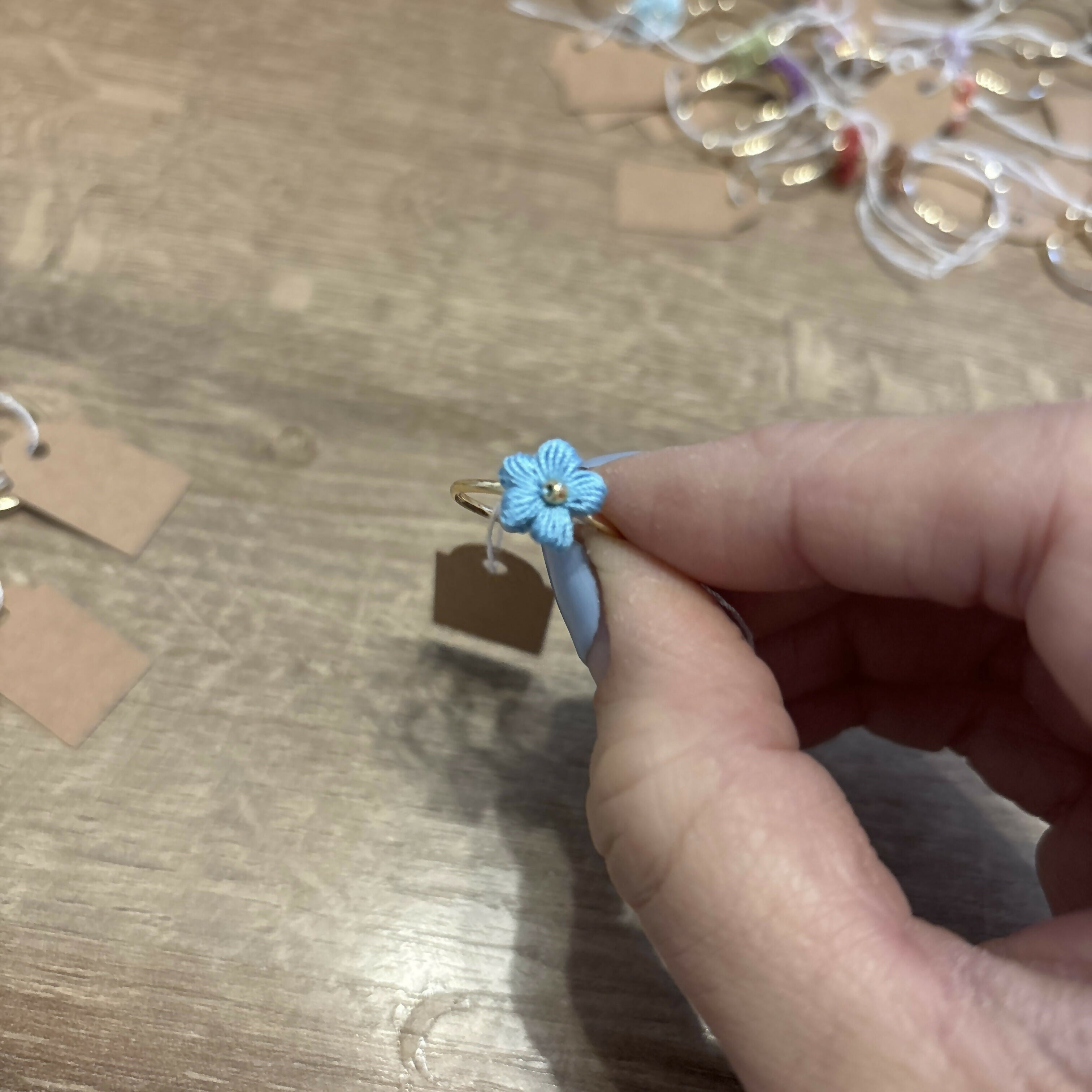 Micro Crochet Flower Rings