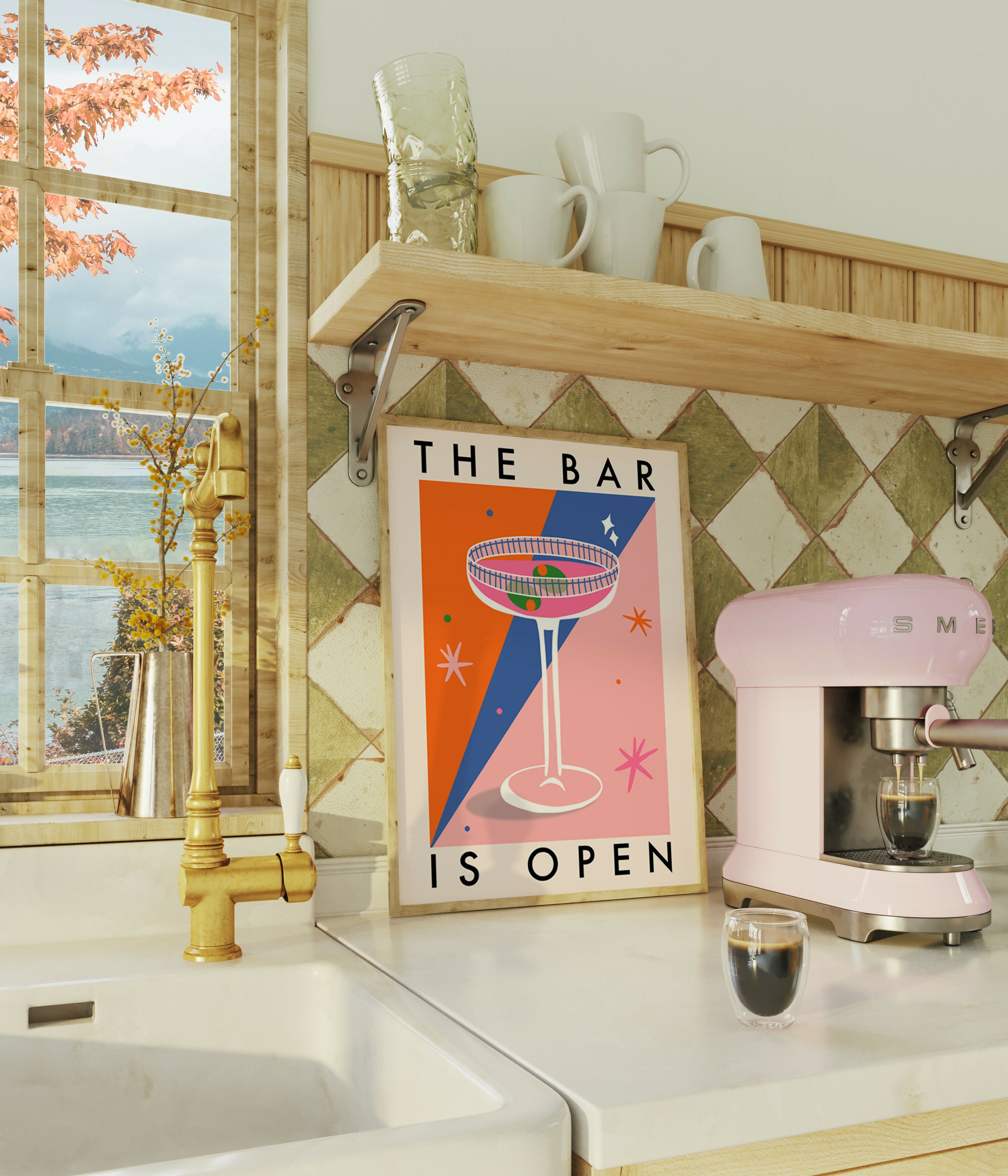 The Bar is Open – Colourful Cocktail Print