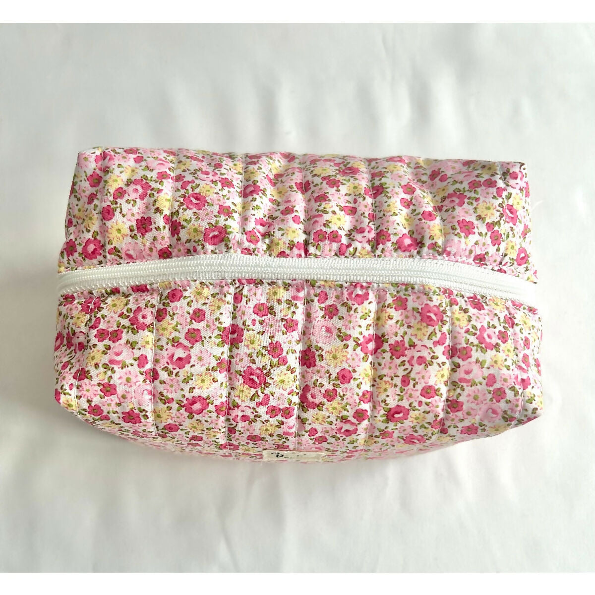Pink Floral Flower Quilted Waterproof Makeup/Toiletry Bag