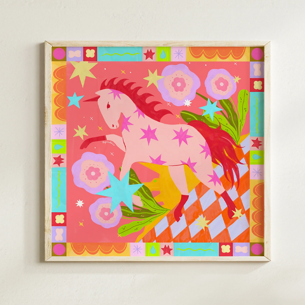 Stellar Pink Horse art print