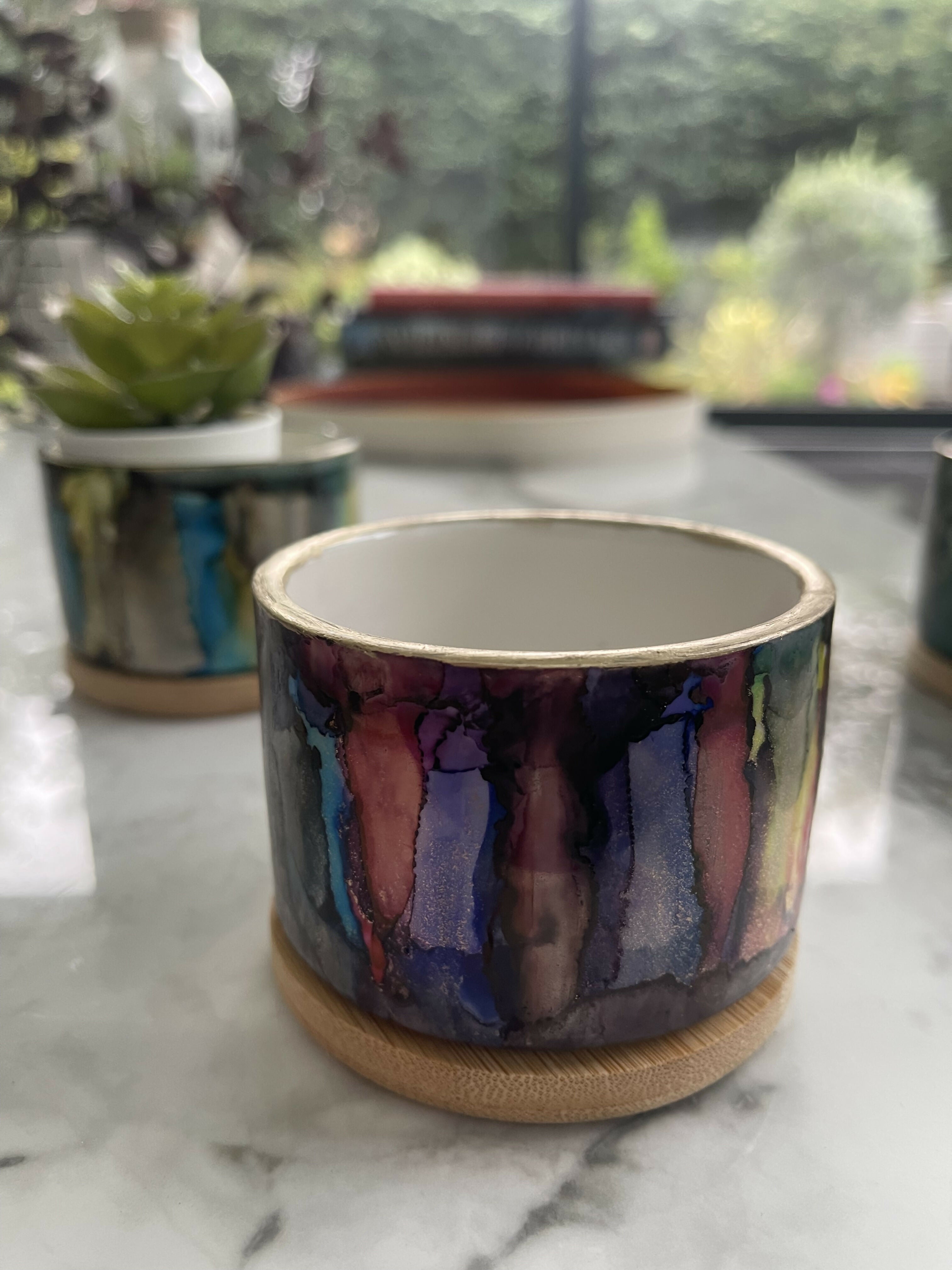 Colourful Hand Painted Ceramic Pots