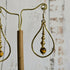 Tiger's Eye Raindrop Earrings; Gold Brass Wire Teardrop Crystal Boho Earrings