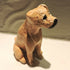 Ceramic Border terrier dog sculpture, wheaten