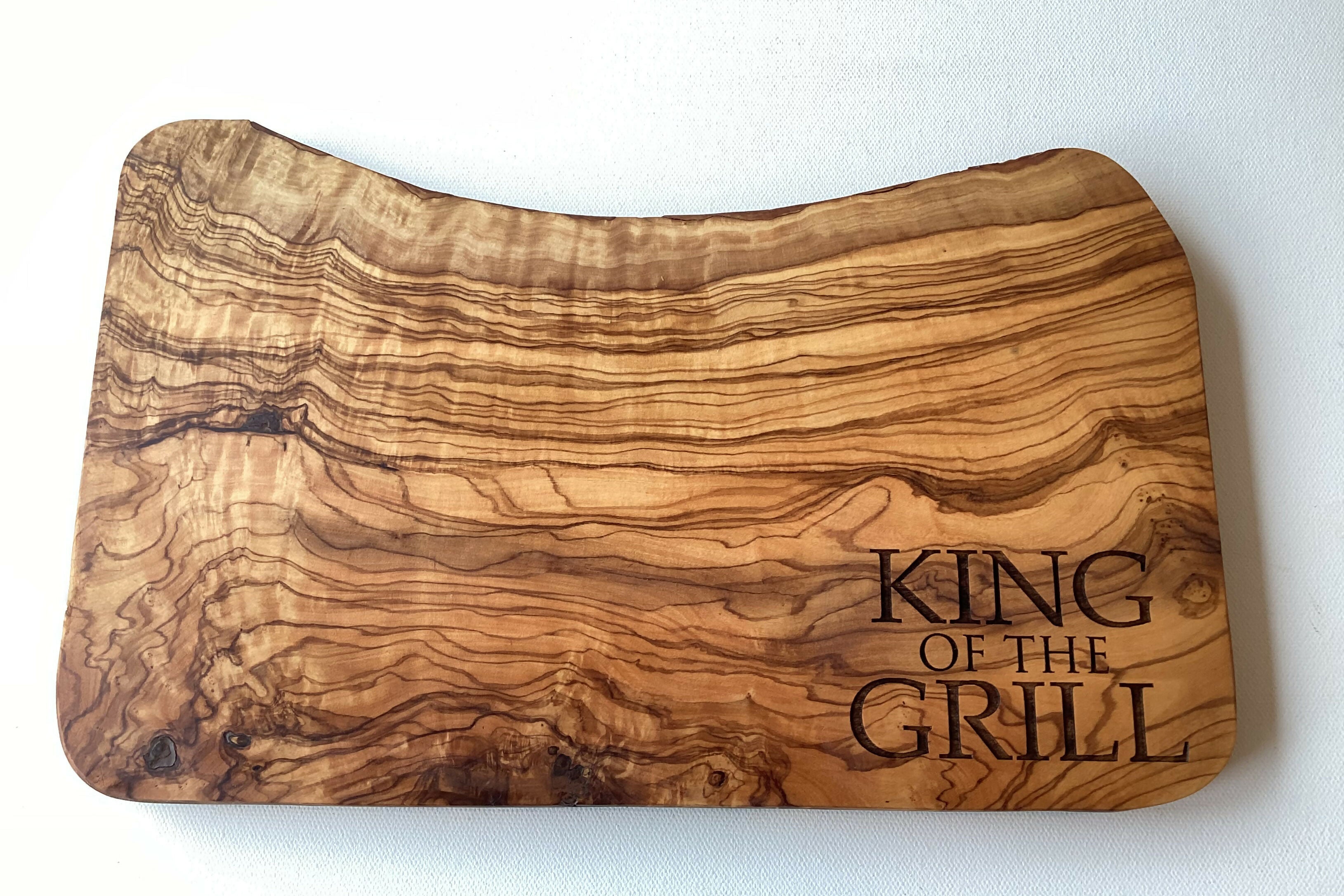 Engraved Rustic King Of The Grill Chopping and Charcuterie Board