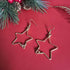 Christmas Gold Star Earrings; Citrine Crystal Celestial Festive Brass Wire Handmade Artisanal Earrings
