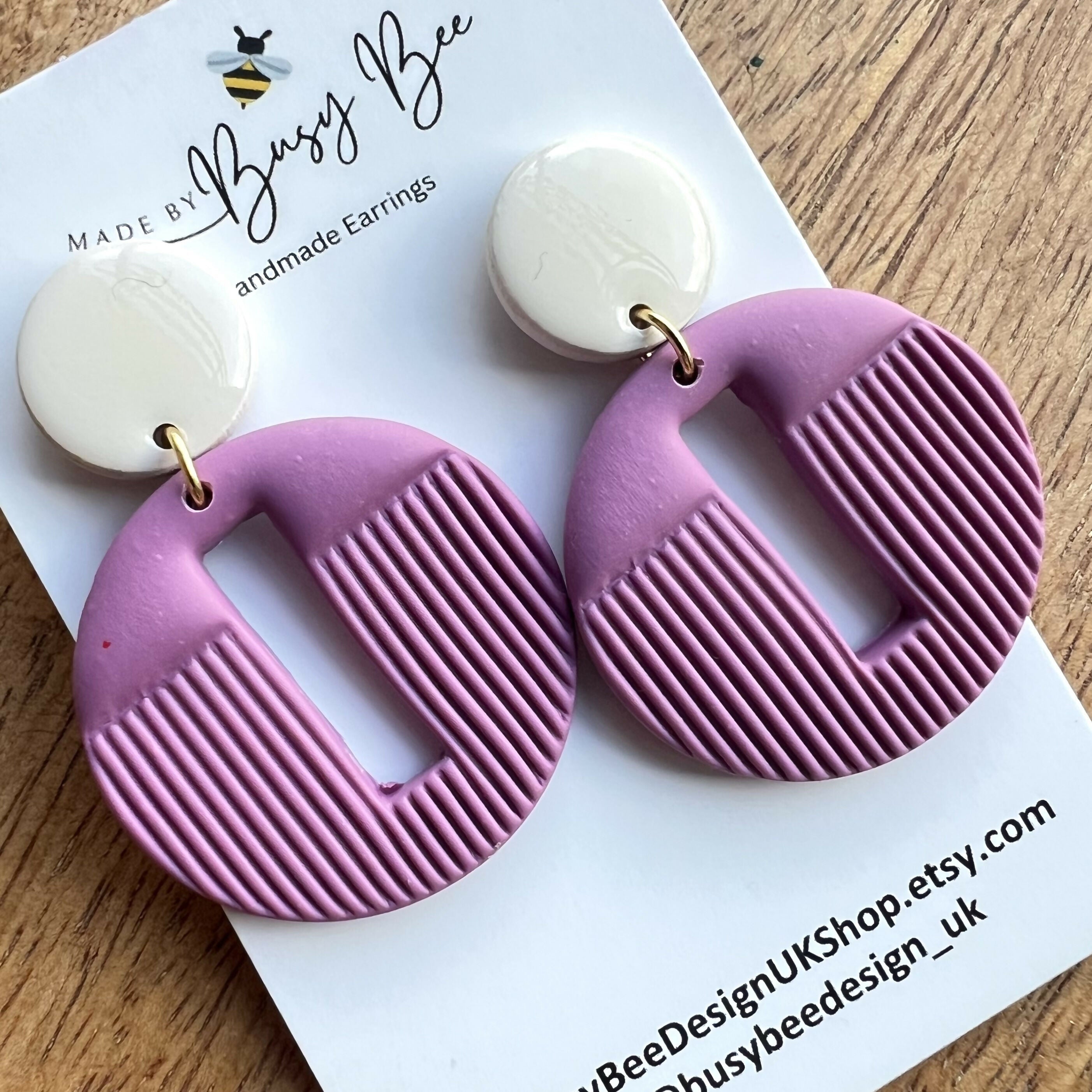 Textured Statement Dangle Earrings – Polymer Clay Circle Drop Earrings, Modern Geometric Earrings, Handmade Clay Jewellery