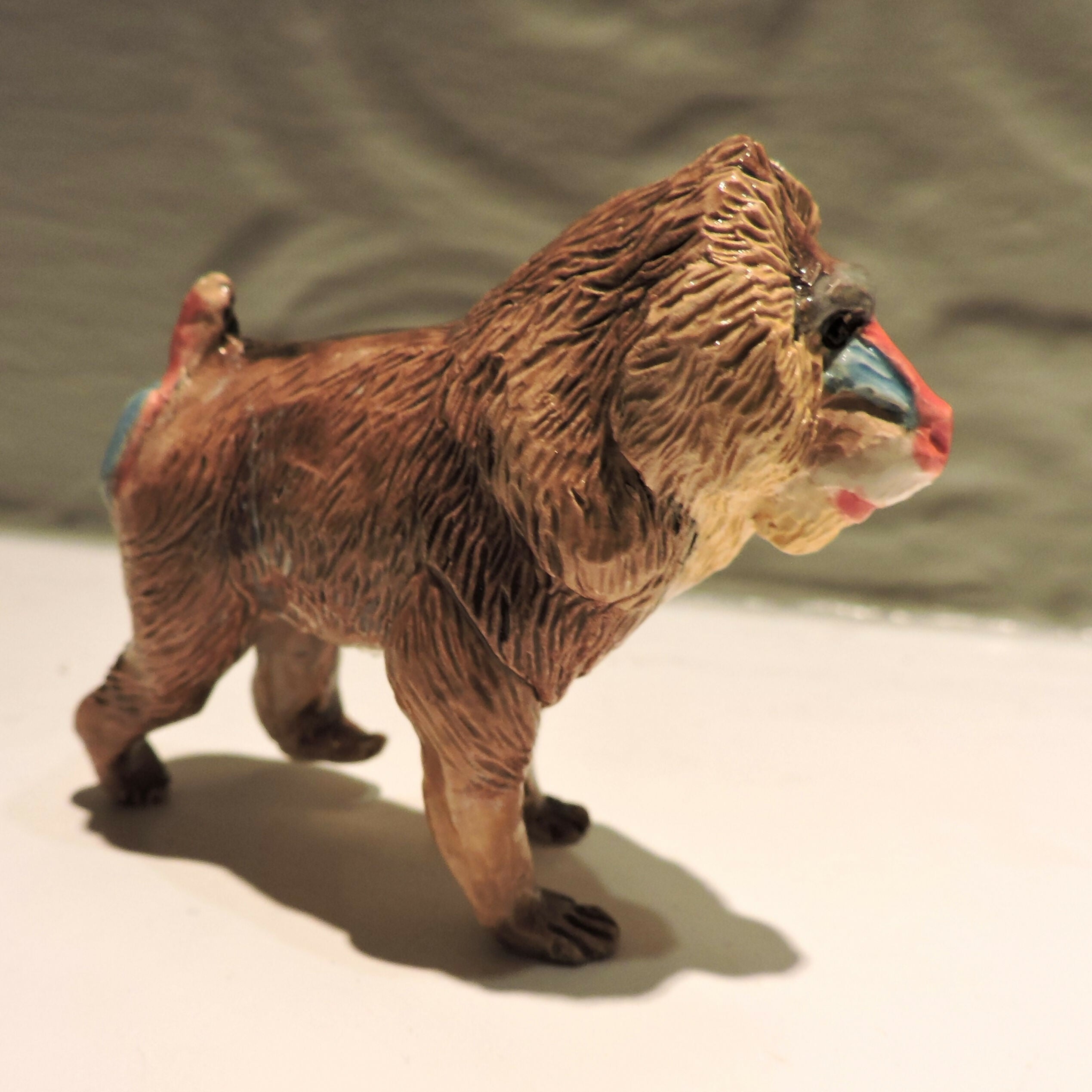 Ceramic Mandrill baboon sculpture