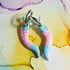 Handmade Pink Blue Resin Slugs Hoop Earrings