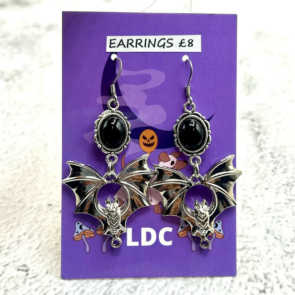 Vampire Bat Dangle Earrings