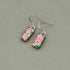 Pink Raindrop Dichroic Fused Glass Dangle Sterling Silver Earrings - Handmade by Jade Tapson Glass.