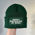 Easily Distracted By Dogs Cuffed Rectangular Patch Beanie Hat