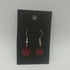 Dark Red Enamel Flower Earrings