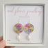 Real Flower Colourful Fresh Water Pearl Long Dangle Earrings Sterling Silver