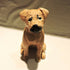 Ceramic Border terrier dog sculpture, wheaten
