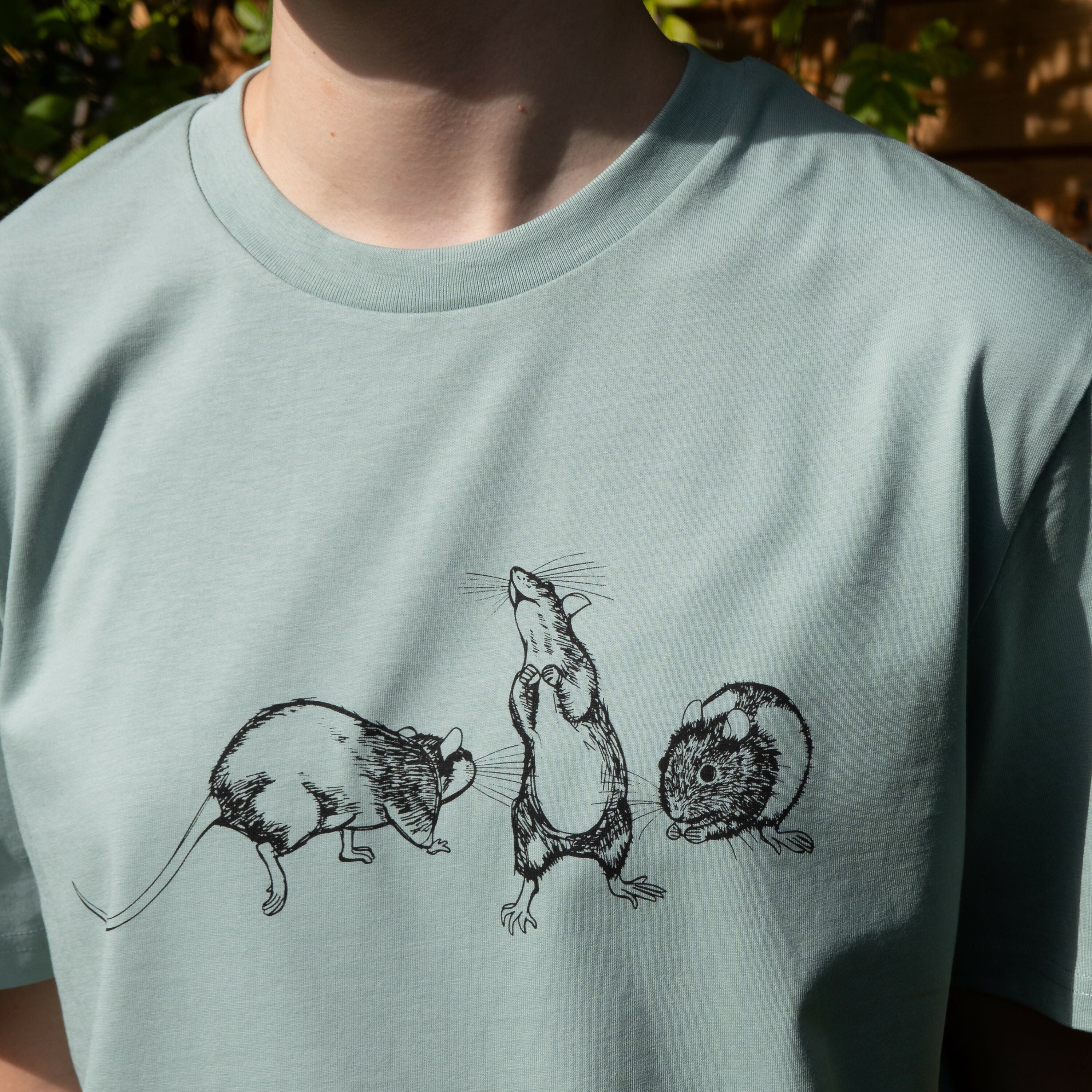 3 Rats Screen Printed Organic Cotton T-Shirt