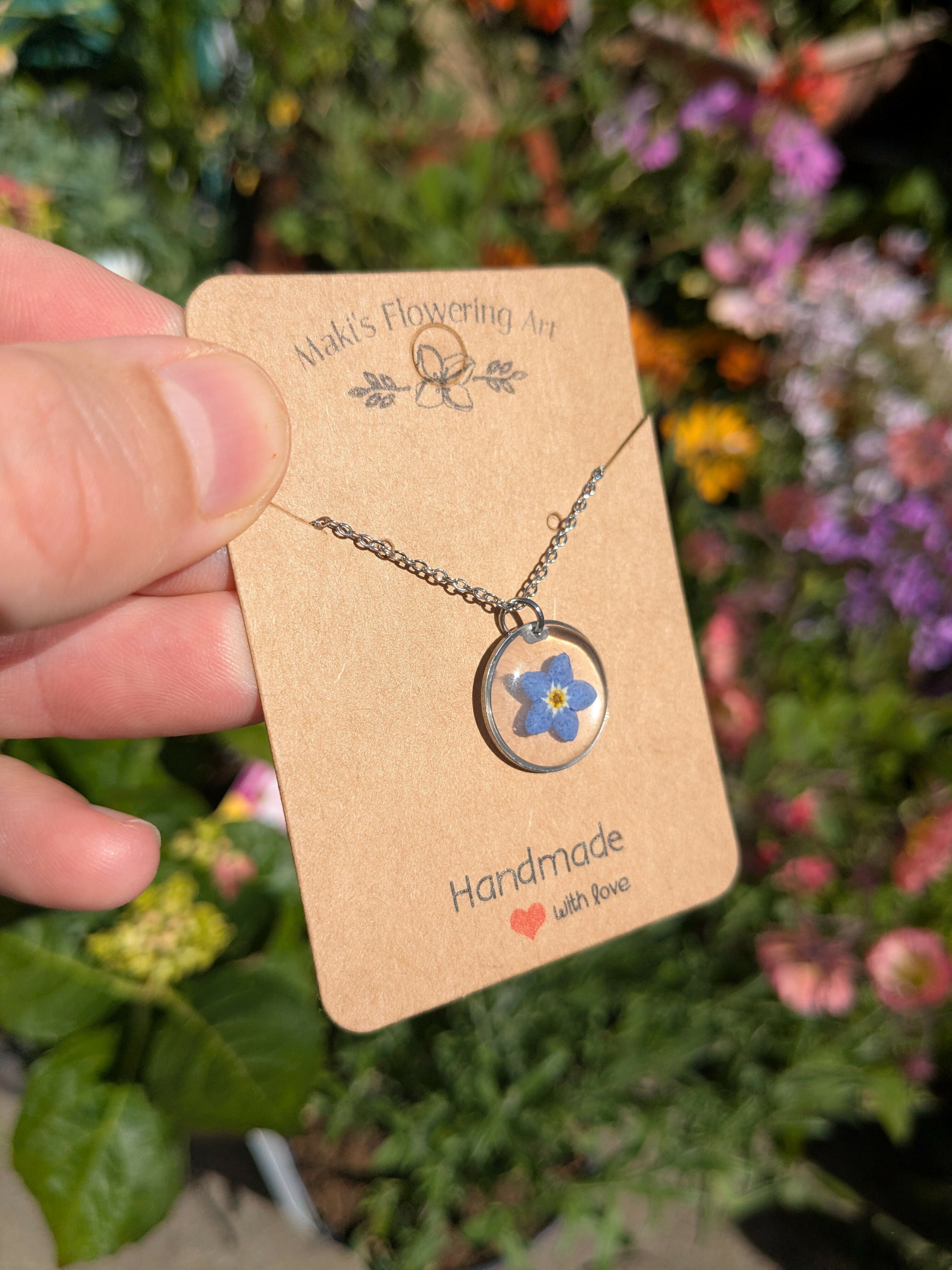 FORGET ME NOT STAINLESS STEEL NECKLACE