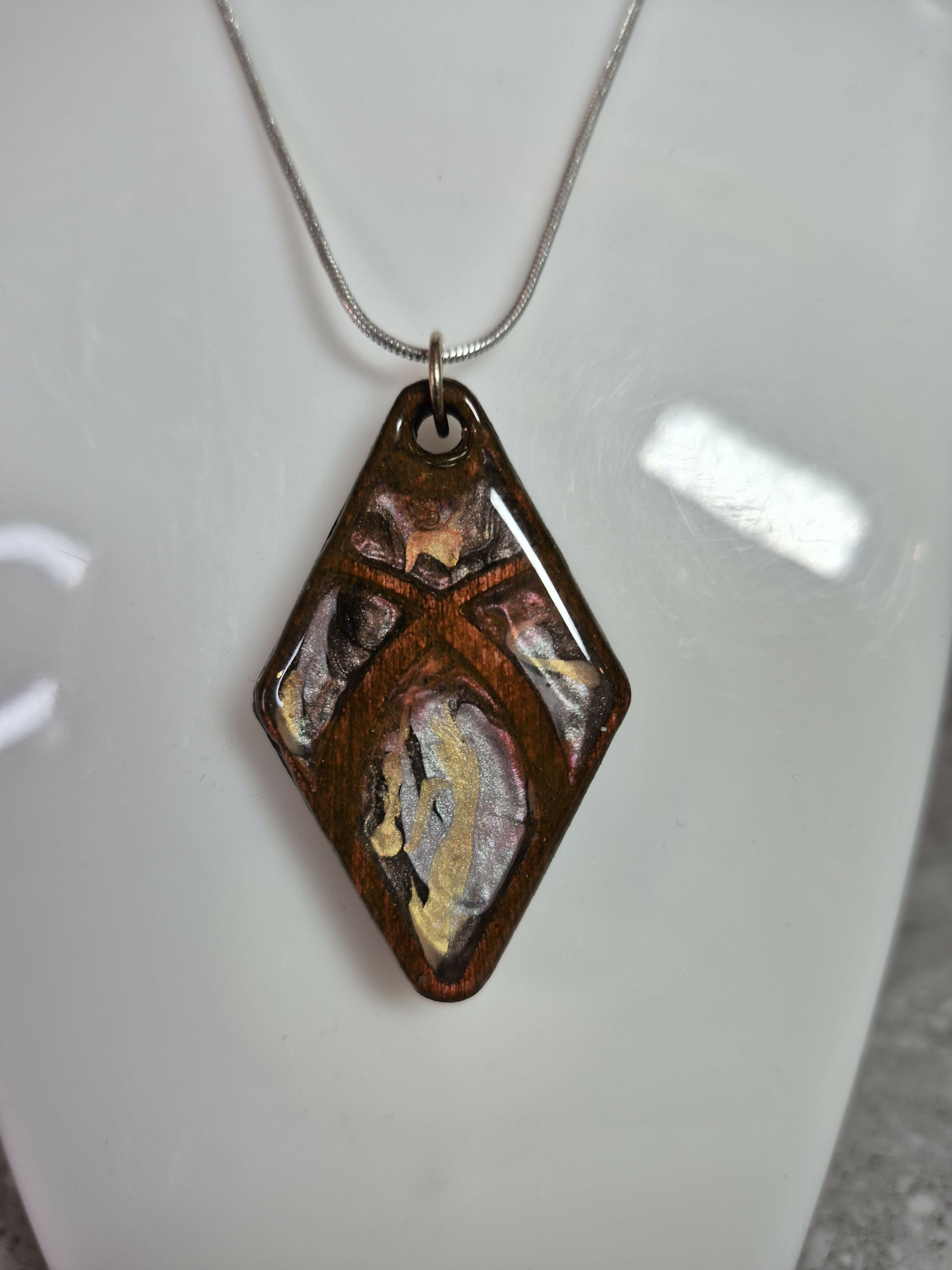 Unique Hand Crafted Diamond Shaped Pendant