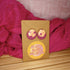 Pink And Cream Polka Dot Circle Stud Polymer Clay Earrings