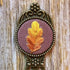Bronze Hand Embroidered Autumnal Oak Leaf Antique Bookmark
