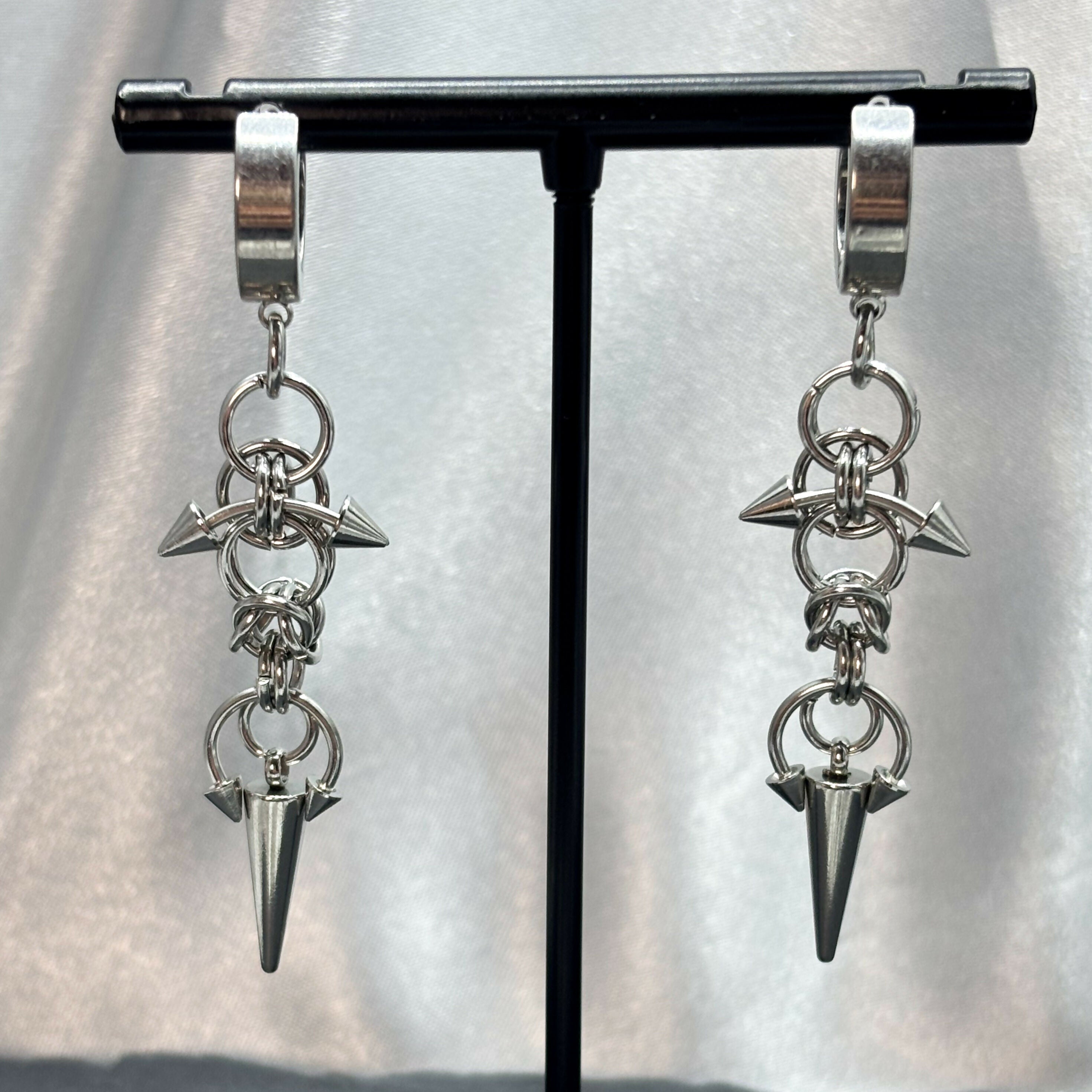 Spiked Chainmail Earrings