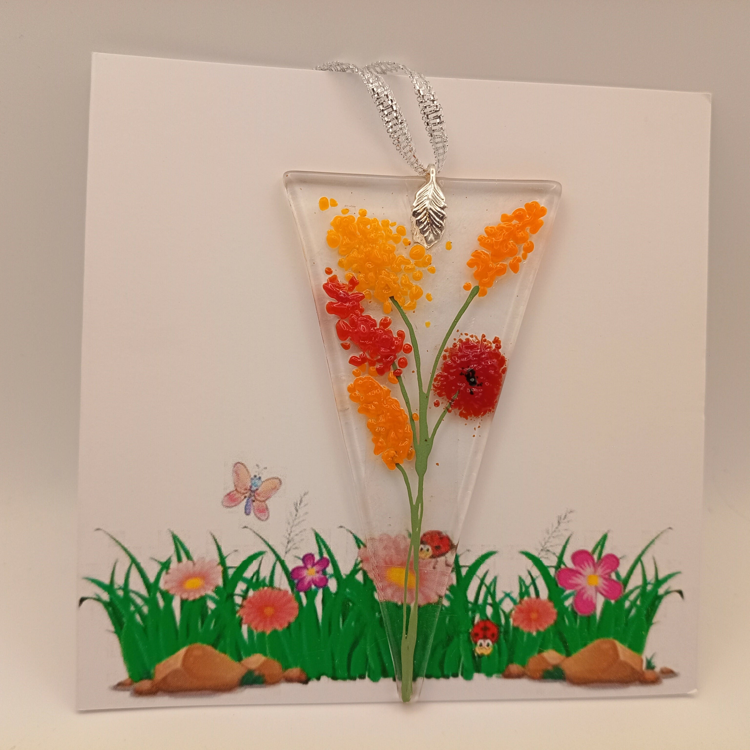 Fused Glass Flower Card