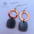 Grey Acrylic & Hand-Hammered Copper Earrings