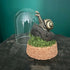 Lovely Glass Dome Featuring A Brass Snail Crawling Over A Antique Letter S Printing Block