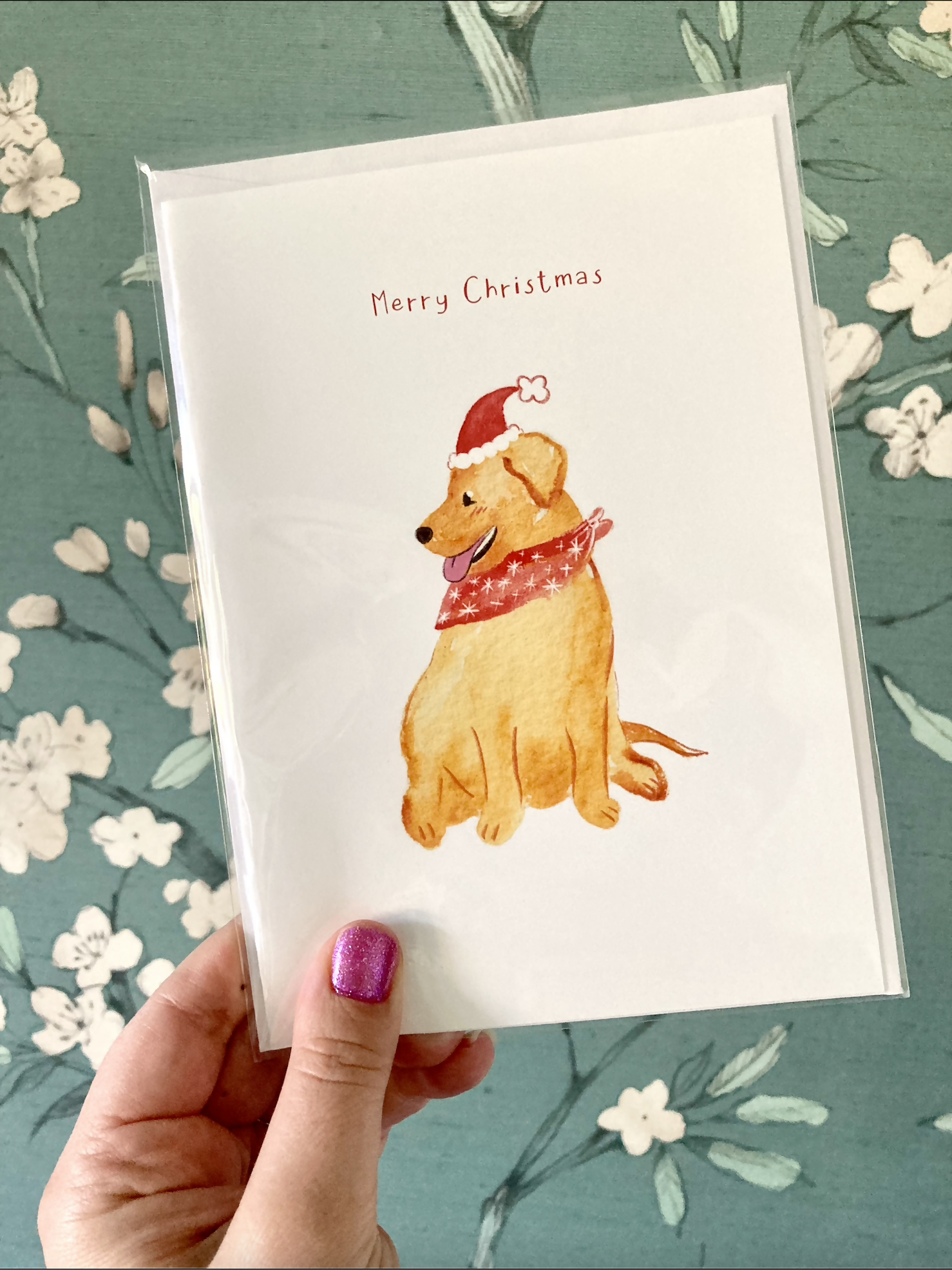 Limited Edition Discounted Labrador Golden Retriever Dog Christmas Card