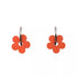 Hand Painted Orange Flower Hoop Earrings