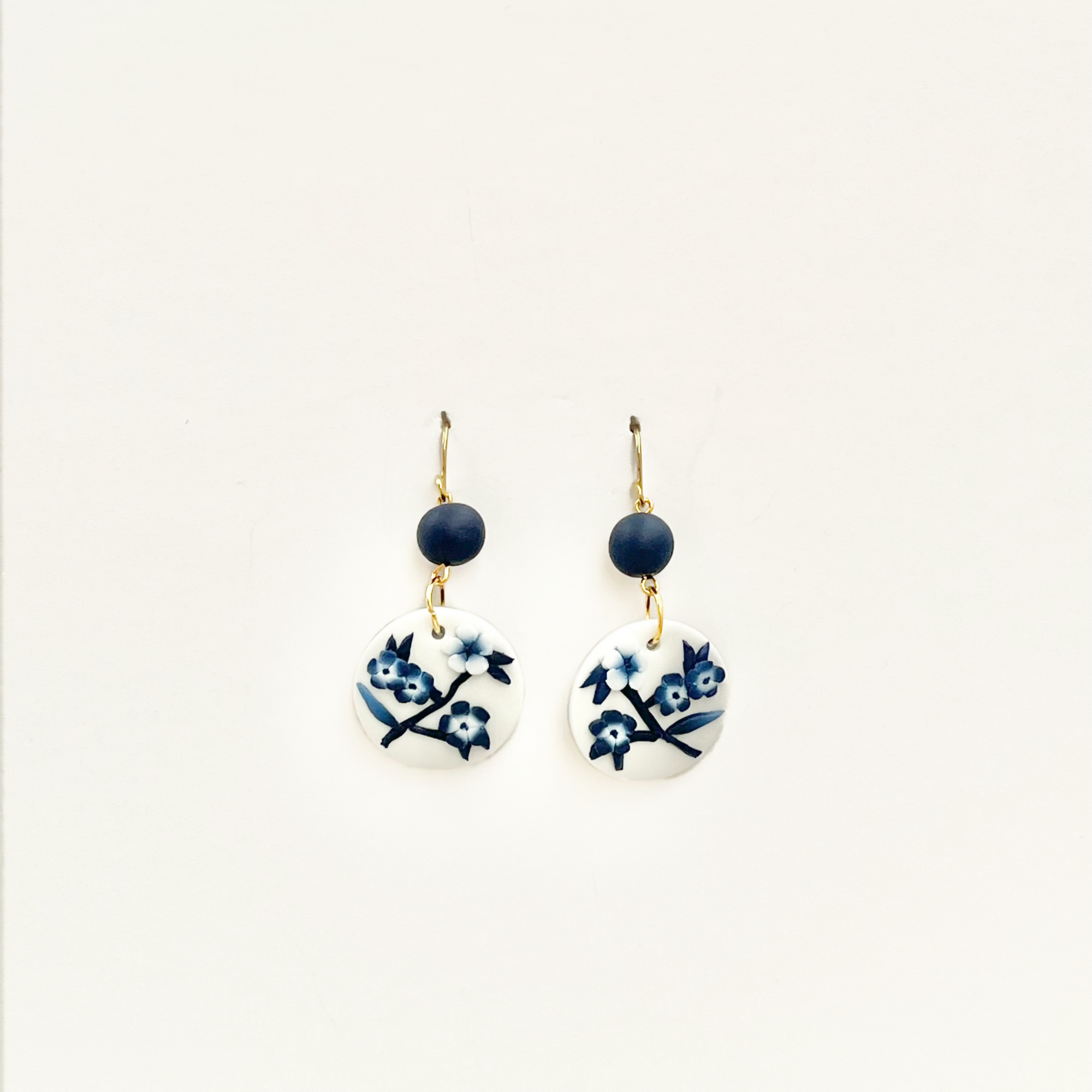 Blue China No. 2 - Handmade Polymer Clay Earrings