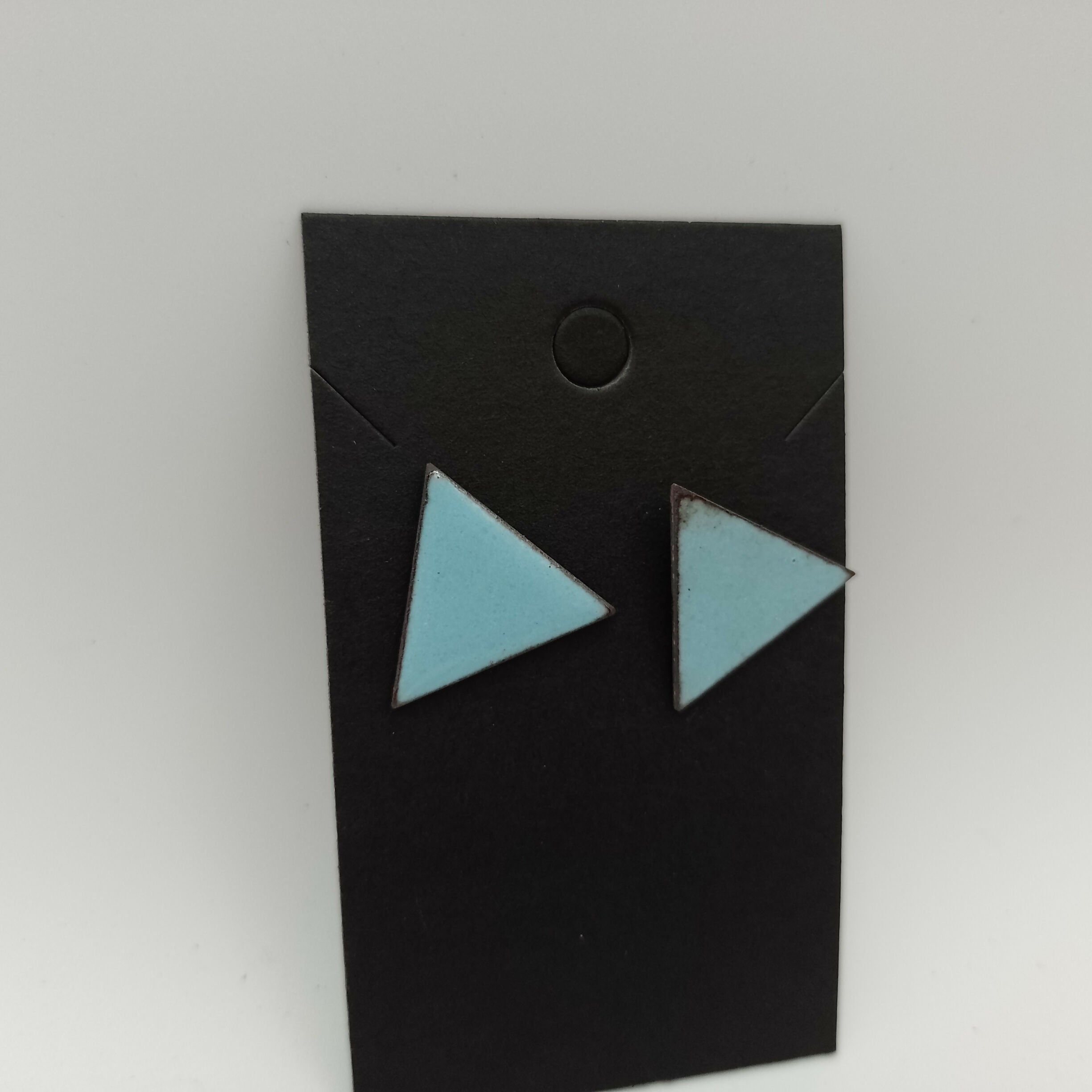 Powder Blue Enamel Stud Earrings