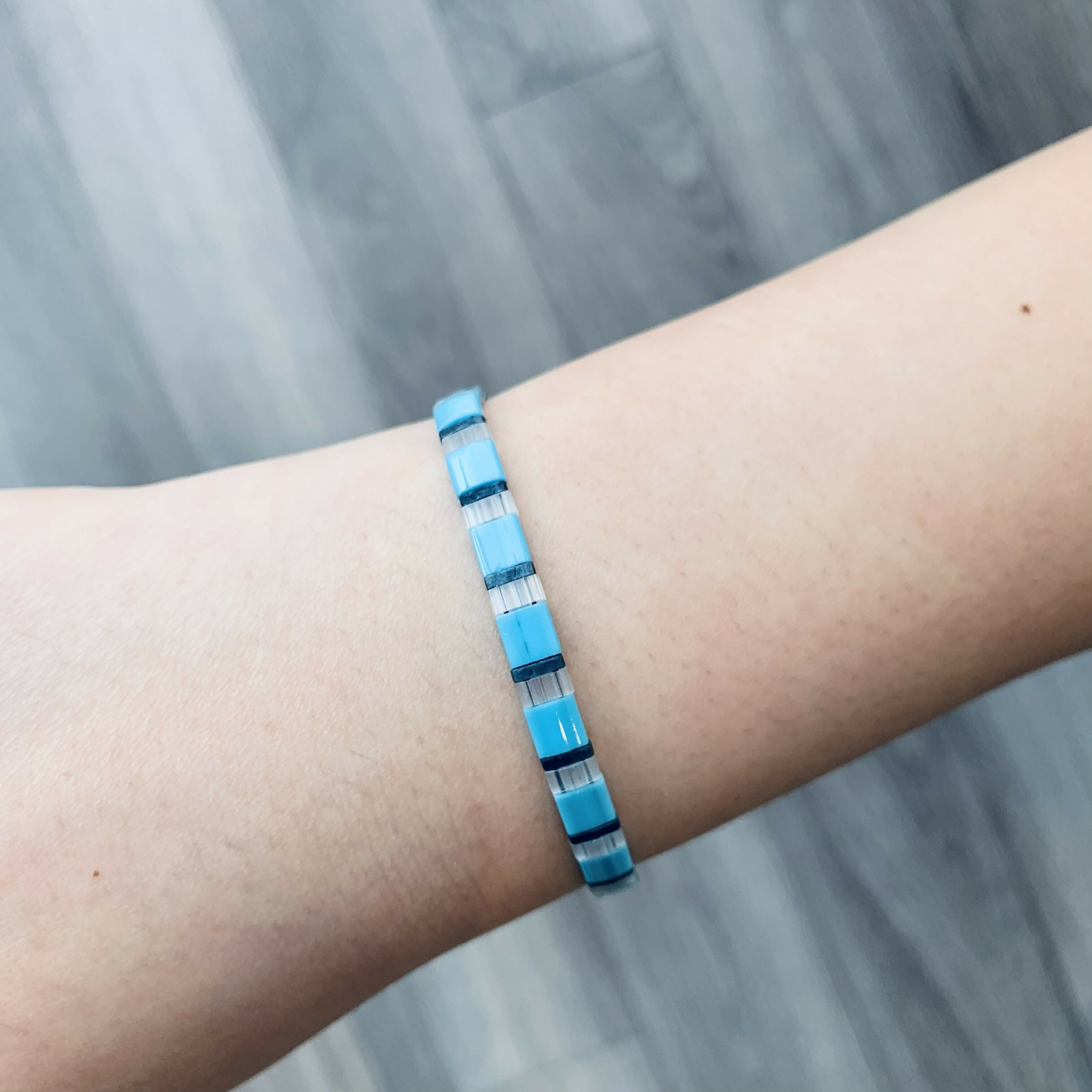 Japanese Tila Glass Bead Bracelet