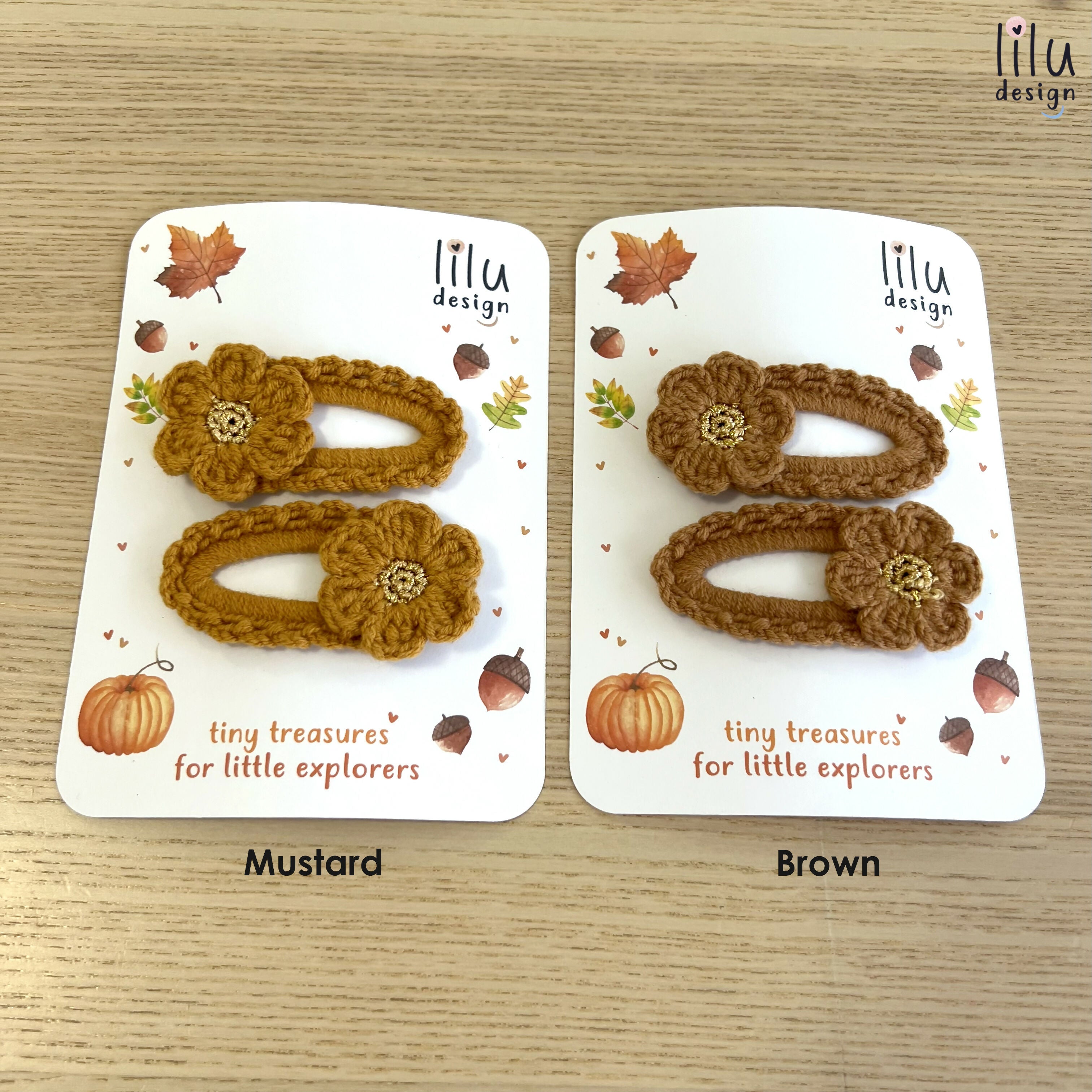 Crochet Hair Clip Set - Cosmos Flower