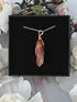 Carnelian Wire Wrapped Crystal Point Necklace on Sterling Silver Chain