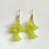Cascading Green Flower Earrings In Gold