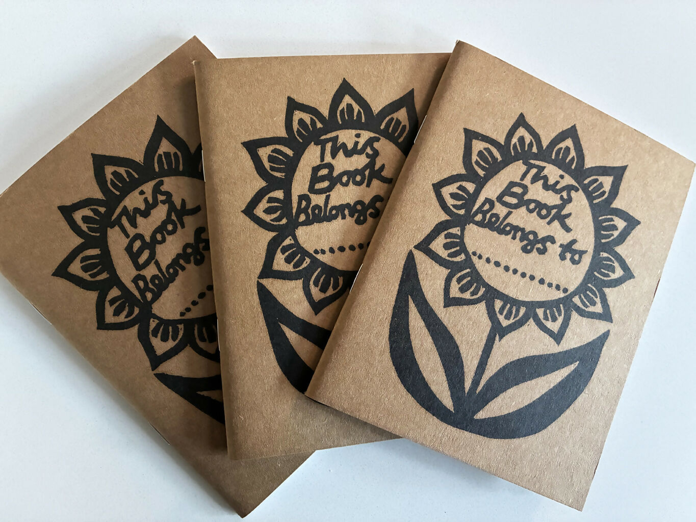 Hand-printed Mini Sketchbook with Flower Design.