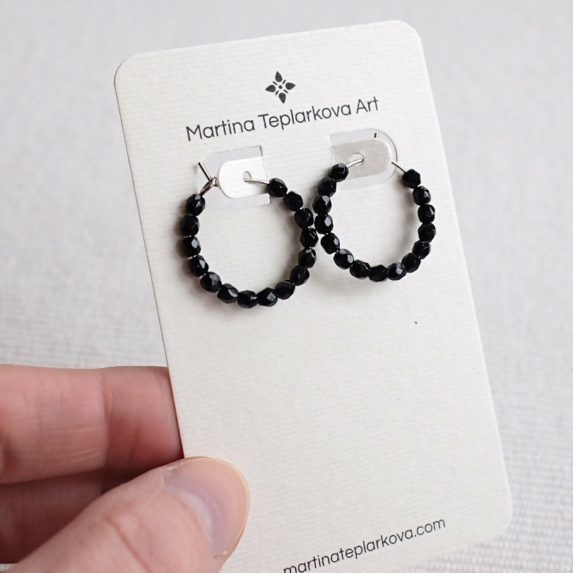 Black Hoop Earrings