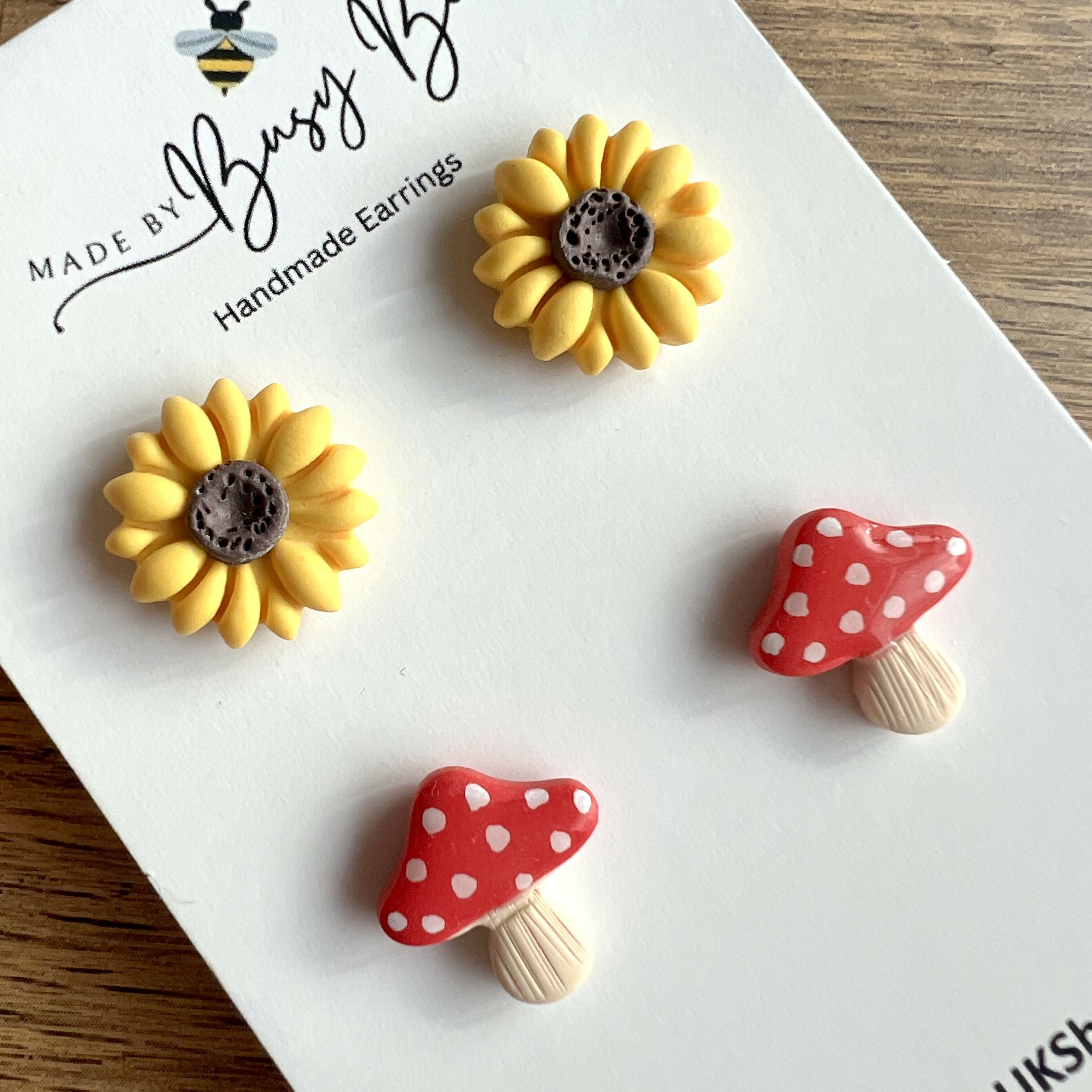 Autumn & Halloween Stud Earrings / Set of 2 pairs of Studs / Handmade Polymer Clay Jewellery