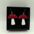 Red and White Enamel Mushroom Earrings